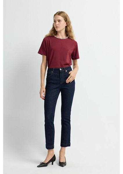 Boru Paça Denim Pantolon Lacivert 15345847000 indirimleri