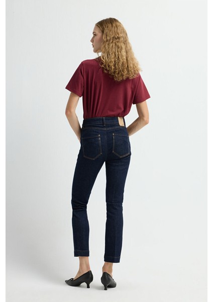 Boru Paça Denim Pantolon Lacivert 15345847000