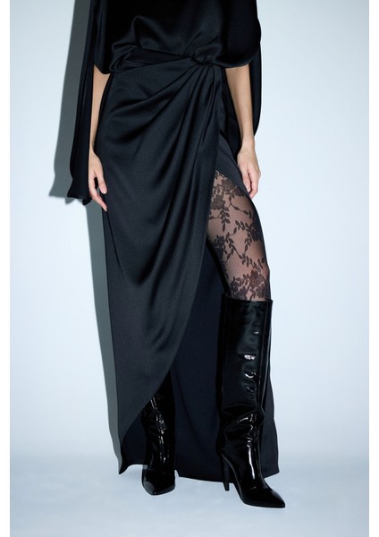 Pileli Asimetrik Etek Siyah 12745955000 fiyatları