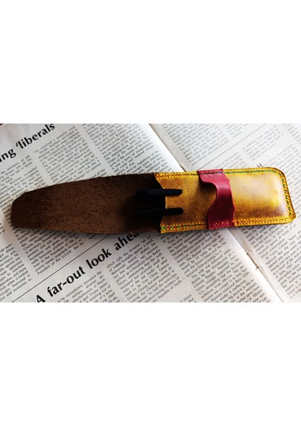 Crazy Gerçek Deri Özel Kalemleriniz Için Kalemlik ( 2*3 Kalem Için ) 27 cm \ 6 cm NLU15 modelleri