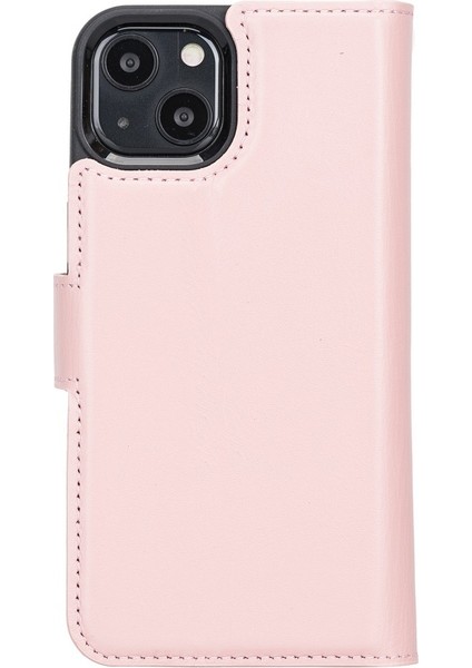 Apple iPhone 13 Uyumlu Deri Cüzdanlı Kılıf Nu2 Pembe indirimleri