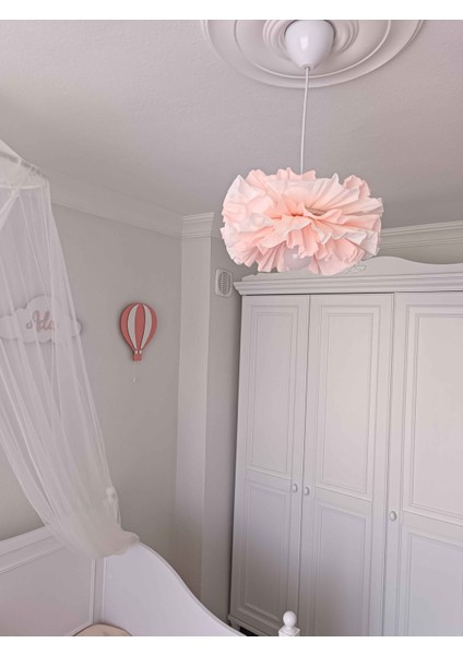 30 cm Pudra Beyaz Midi Boy Çiçek Avize – Beyaz El Yapımı Dekoratif Modern Minimalist Tasarım fiyatları