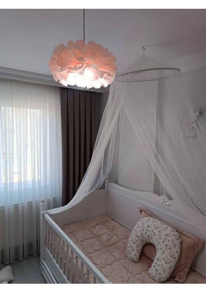 30 cm Pudra Beyaz Midi Boy Çiçek Avize – Beyaz El Yapımı Dekoratif Modern Minimalist Tasarım modelleri