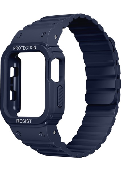 Apple Watch 7 41MM KD-142 Airbag Tasarımlı Kasa Koruyuculu Silikon Kordon