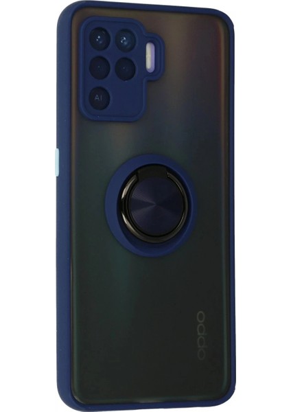 Oppo Reno 5 Lite Kılıf Montreal Yüzüklü Silikon Kapak - Lacivert (K95) fiyatları
