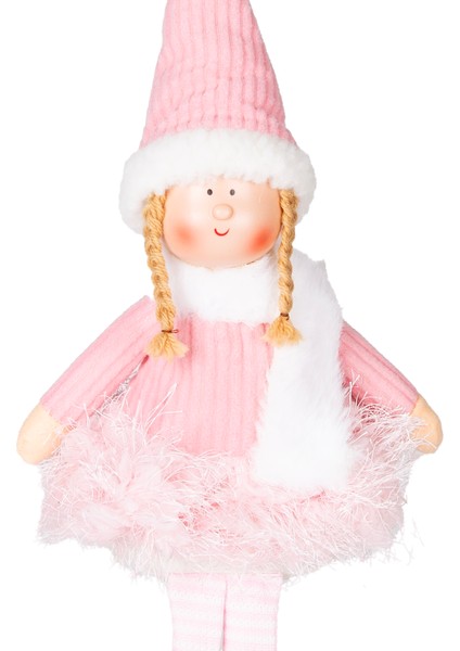 Yılbaşı Süsü, Oturan Peri Figürü, Pembe - Tütü Etekli, 17X53 cm fiyatları