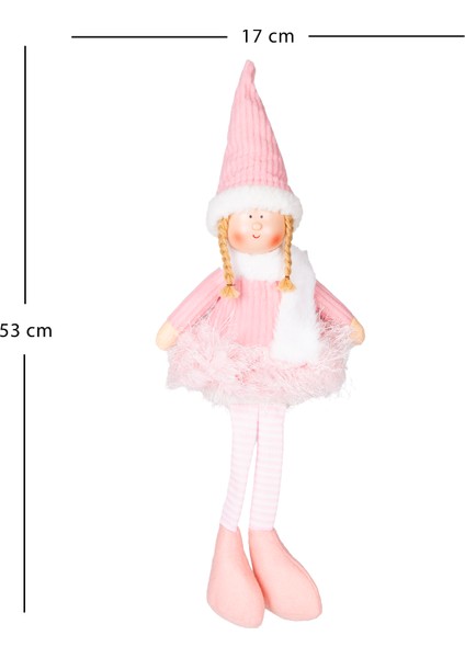 Yılbaşı Süsü, Oturan Peri Figürü, Pembe - Tütü Etekli, 17X53 cm modelleri