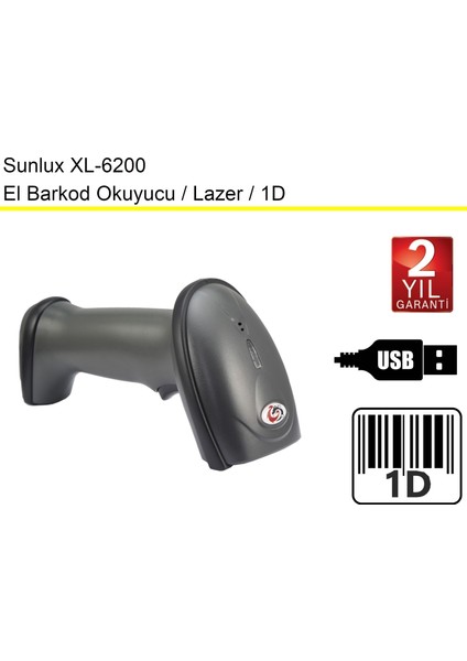 XL-6200 Lazer El Barkod Okuyucu 1d modelleri