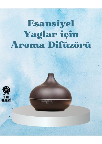 bulurum sessiz çalışan aromaterapi difüzörü – 4 zaman ayarlı, 7 renkli ışık seçeneği