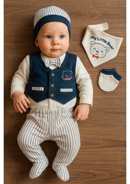 Laura Baby Erkek Bebek 5 Li Hastane Çıkışı Seti