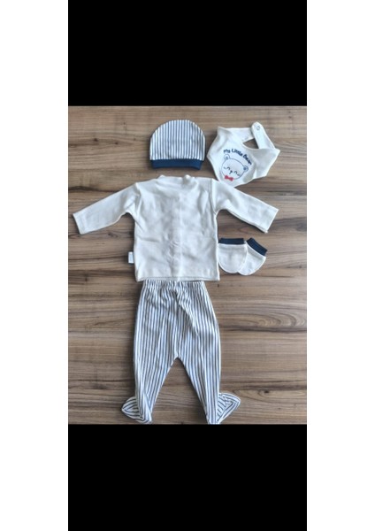 Laura Baby Erkek Bebek 5 Li Hastane Çıkışı Seti
