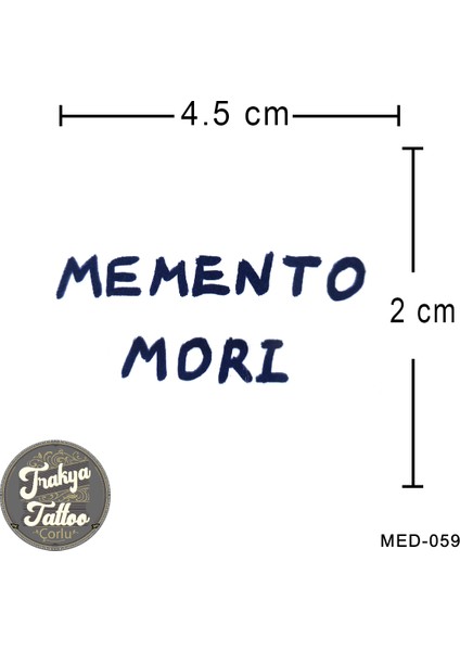 Yarı Kalıcı Dövme Memento Mori Yazı Geçici Dövme