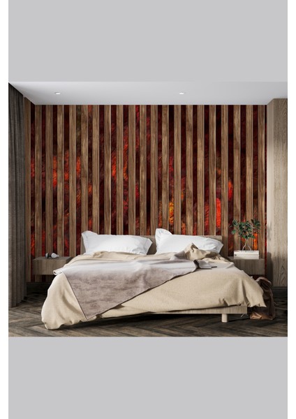 Taş ve Ahşap Lambri Desenli Isı ve Ses Yalıtımlı Sağlıklı Tekstil Duvar Kağıdı fiyatları