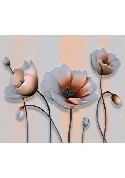 3 Boyutlu Lale Desenli Yırtılmaz Silinebilir Sağlıklı Tekstil Duvar Kağıdı modelleri