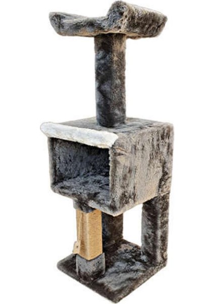 Double Kedi Evi ve Tırmalaması Antrasit 120 cm
