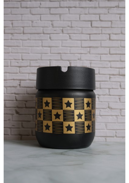 Büyük Boy 425 cc Cam Gövde Kokusuz Dumansız Yanmaz Plastik Kapaklı Dekoratif Şık Tasarım Küllük fırsatları