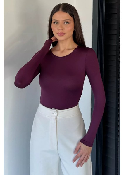 Kadın Bisiklet Yaka Çıtçıtlı Bodysuit P-00018524