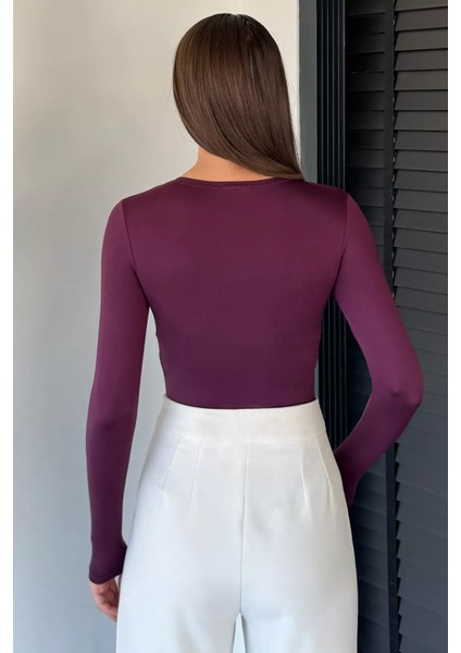 Kadın Bisiklet Yaka Çıtçıtlı Bodysuit P-00018524 fırsatları