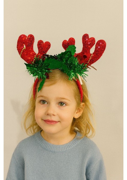 LED Işıklı Simli Geyik Boynuzlu Yılbaşı Tacı – Kutlama ve Parti Aksesuarı (1)