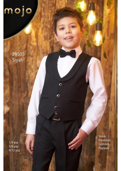 Erkek Çocuk 1-12 Yaş Klasik Yelekli Takım Siyah indirimleri