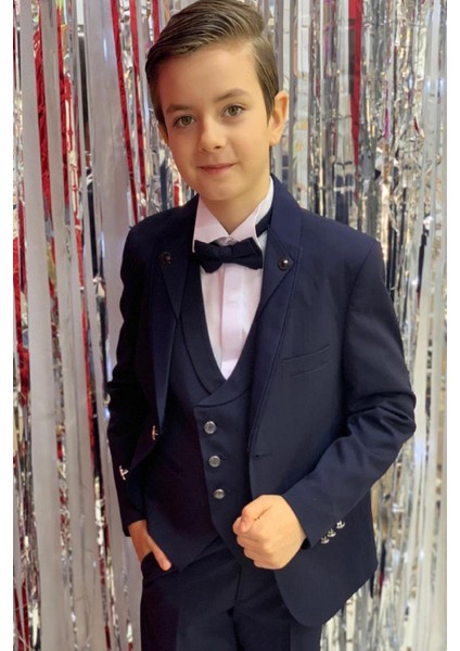 Erkek Çocuk Damatlık Klasik Takım Elbise 20304 Lacivert