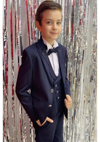 Erkek Çocuk Damatlık Klasik Takım Elbise 20304 Lacivert