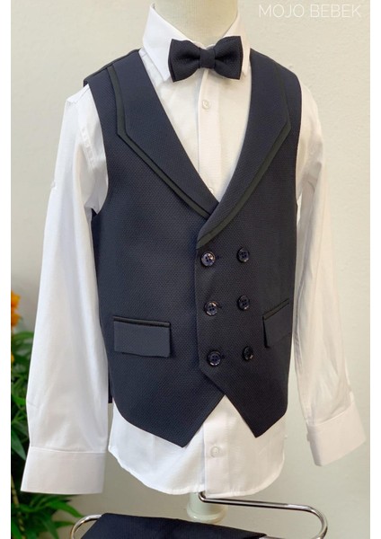 Mojo Erkek Çocuk Dokulu Klasik Yelekli Takım 20504 Lacivert