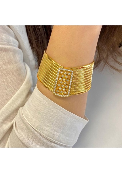 22 Altın Altın Kaplama Taşlı 9 Sıra Trabzon Kelepçe Bilezik fiyatları