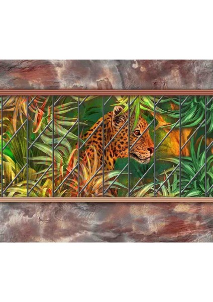 Leopar ve Taş Duvar Desenli Sağlıklı Dostu Tekstil Duvar Kağıdı modelleri