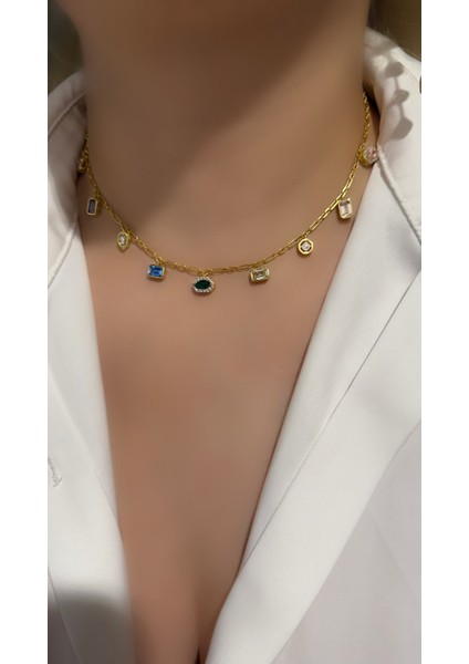 Renkli Sallantılı Zincir Choker fiyatları