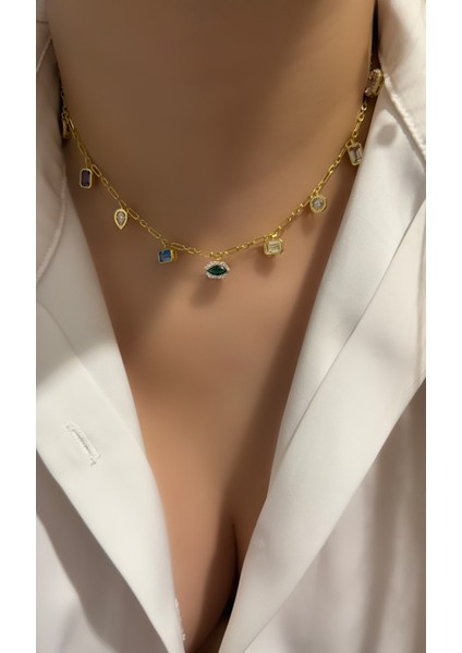 Renkli Sallantılı Zincir Choker modelleri