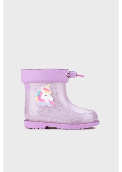 Bimbi Unicornio Bağcık Detaylı Simli Yağmur Çizmesi Kız Çocuk Yağmur Çizmesi W10339