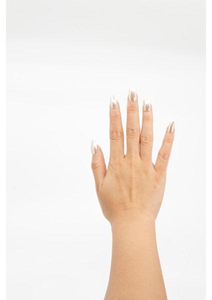 10'lu Beyaz Kısa Oval TT1224 Tekrar Kullanılabilir El Yapımı Protez Takma Tırnak - Beyaz-M modelleri