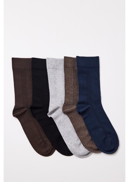 5'li Paket Erkek Soket Çorap Çok Renkli