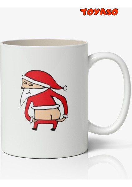 Noel Yılbaşı Santa Popo Dirty Santa Christmas Temalı Beyaz Kupa Bardak Sevgiliye Arkadaşa Hediye