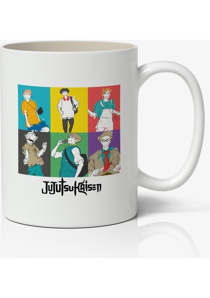 Jujutsu Kaisen Karakterler Anime Temalı Beyaz Kupa Bardak Sevgiliye Arkadaşa Hediye