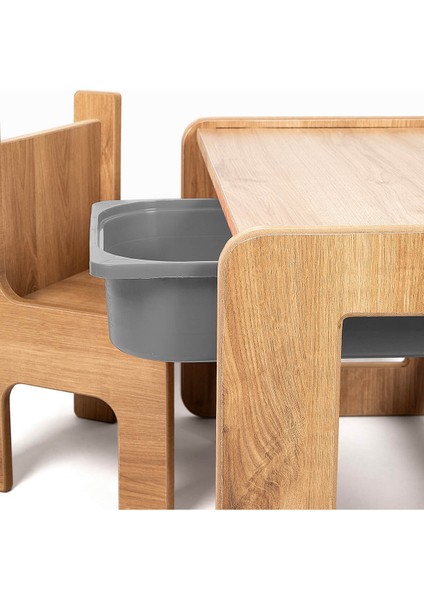 Tek Kişilik Çocuk Oyun, Aktivite ve Etkinlik Masası, Ceviz-Gri, 18MM 1.sınıf Mdf fiyatları