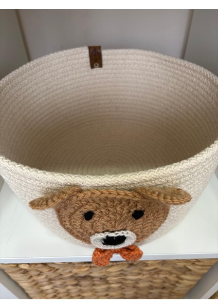 Çocuk Bebek Odası Hasır Ayıcık Figürlü Oyuncak Sepeti Düzenleyici Hediyelik Dekoratif Sepet El Örgüsü indirimleri