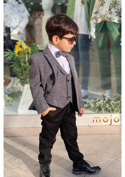 Erkek Çocuk Spor Yelekli Takım 20273 Gri