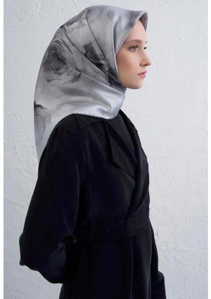 2025 Desenli Saf Ipek Twill Eşarp 9426-83