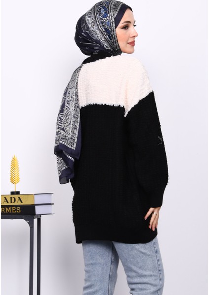 Siyah V Yaka Düğmeli Triko Hırka fırsatları