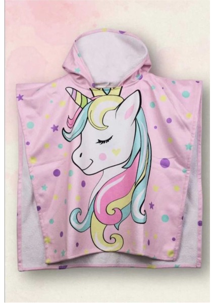 Kapüşonlu Çocuk Bornoz Panço