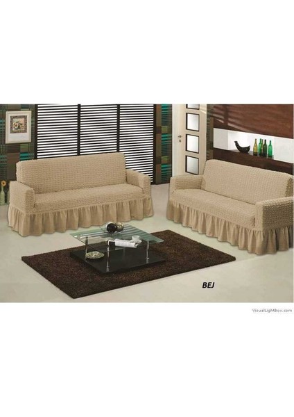 Bürümcük Çekyat Örtüsü 2 Adet Sütlü Kahver Renk