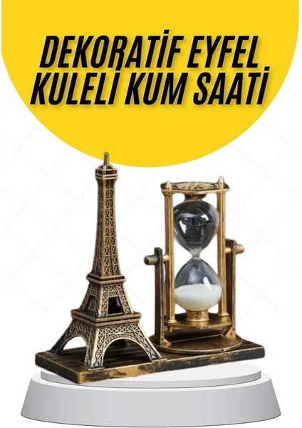Dekoratif Eyfel Kulesi ve Kum Saati Vintage Tarzı Masa Süsü Biblo fiyatları