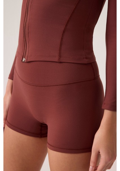 x Ece Bordo Fermuarlı Spor Ceket Collared