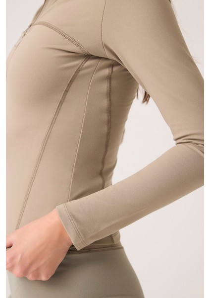 x Ece Vizon Fermuarlı Spor Ceket Collared