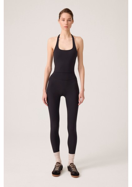 x Ece Siyah Halter Yaka Top Halter Tank