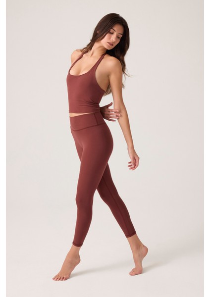 x Ece Bordo Yüksek Bel Spor Tayt Mono Leggings