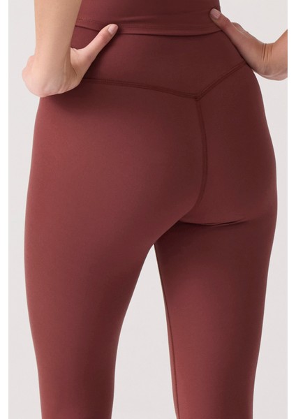 x Ece Bordo Yüksek Bel Spor Tayt Mono Leggings