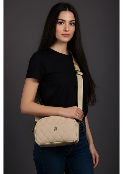 Astarlı Askılı Kapitone 4 Bölmeli Kadın El ve Omuz Çantası 111002